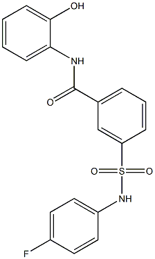 3-[(4-fluoroanilino)sulfonyl]-N-(2-hydroxyphenyl)benzamide 구조식 이미지