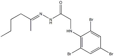 N'-(1-methylpentylidene)-2-(2,4,6-tribromoanilino)acetohydrazide 구조식 이미지