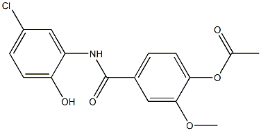 4-[(5-chloro-2-hydroxyanilino)carbonyl]-2-methoxyphenyl acetate Structure