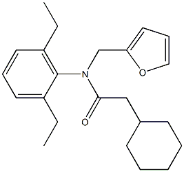 2-cyclohexyl-N-(2,6-diethylphenyl)-N-(2-furylmethyl)acetamide 구조식 이미지