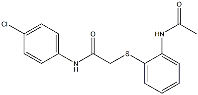 2-{[2-(acetylamino)phenyl]sulfanyl}-N-(4-chlorophenyl)acetamide Structure