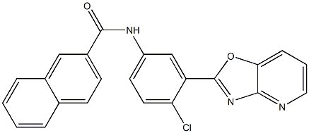 N-(4-chloro-3-[1,3]oxazolo[4,5-b]pyridin-2-ylphenyl)-2-naphthamide 구조식 이미지