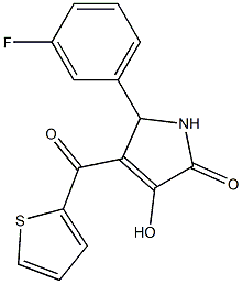 5-(3-fluorophenyl)-3-hydroxy-4-(2-thienylcarbonyl)-1,5-dihydro-2H-pyrrol-2-one Structure