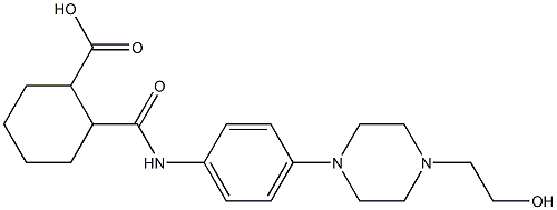 2-({4-[4-(2-hydroxyethyl)-1-piperazinyl]anilino}carbonyl)cyclohexanecarboxylic acid Structure
