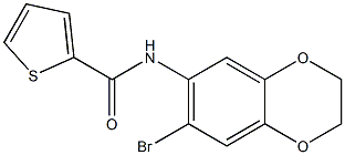 N-(7-bromo-2,3-dihydro-1,4-benzodioxin-6-yl)-2-thiophenecarboxamide 구조식 이미지