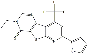3-ethyl-7-(2-thienyl)-9-(trifluoromethyl)pyrido[3',2':4,5]thieno[3,2-d]pyrimidin-4(3H)-one 구조식 이미지
