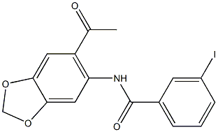 N-(6-acetyl-1,3-benzodioxol-5-yl)-3-iodobenzamide 구조식 이미지