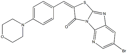 7-bromo-2-[4-(4-morpholinyl)benzylidene][1,3]thiazolo[2',3':2,3]imidazo[4,5-b]pyridin-3(2H)-one Structure