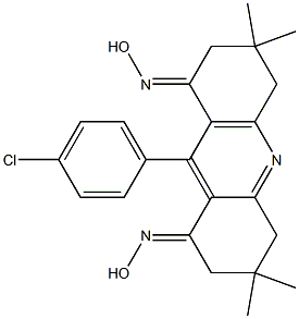 9-(4-chlorophenyl)-3,3,6,6-tetramethyl-3,4,6,7-tetrahydro-1,8(2H,5H)-acridinedione dioxime Structure