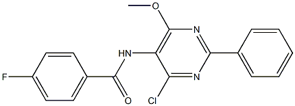 N-(4-chloro-6-methoxy-2-phenyl-5-pyrimidinyl)-4-fluorobenzamide 구조식 이미지