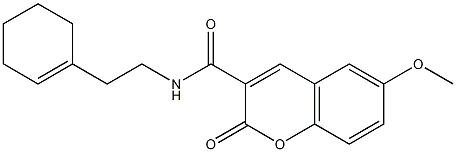 N-(2-cyclohex-1-en-1-ylethyl)-6-(methyloxy)-2-oxo-2H-chromene-3-carboxamide Structure