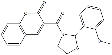 3-{[2-(2-methoxyphenyl)-1,3-thiazolidin-3-yl]carbonyl}-2H-chromen-2-one 구조식 이미지