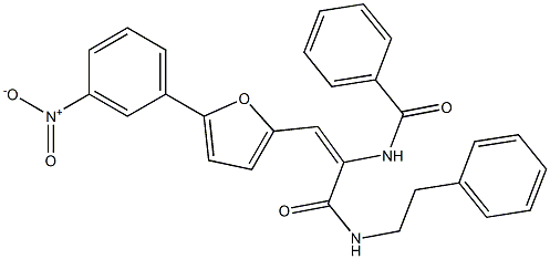 N-(2-(5-{3-nitrophenyl}-2-furyl)-1-{[(2-phenylethyl)amino]carbonyl}vinyl)benzamide 구조식 이미지