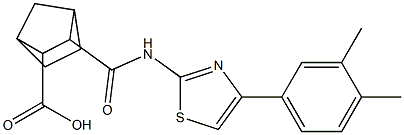 3-({[4-(3,4-dimethylphenyl)-1,3-thiazol-2-yl]amino}carbonyl)bicyclo[2.2.1]heptane-2-carboxylic acid 구조식 이미지