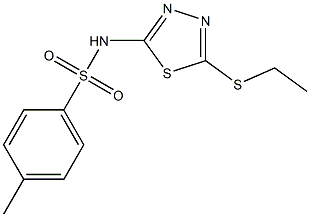 N-[5-(ethylsulfanyl)-1,3,4-thiadiazol-2-yl]-4-methylbenzenesulfonamide 구조식 이미지