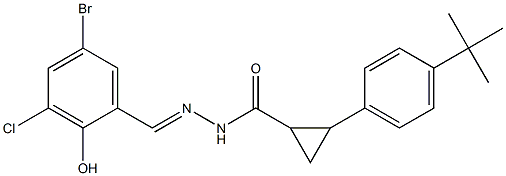 N'-(5-bromo-3-chloro-2-hydroxybenzylidene)-2-(4-tert-butylphenyl)cyclopropanecarbohydrazide 구조식 이미지