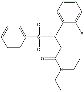 N,N-diethyl-2-[2-fluoro(phenylsulfonyl)anilino]acetamide Structure