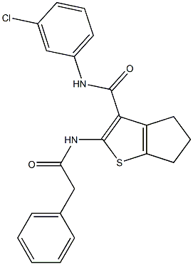N-(3-chlorophenyl)-2-[(phenylacetyl)amino]-5,6-dihydro-4H-cyclopenta[b]thiophene-3-carboxamide Structure