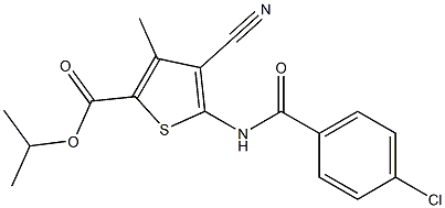 isopropyl 5-[(4-chlorobenzoyl)amino]-4-cyano-3-methyl-2-thiophenecarboxylate Structure
