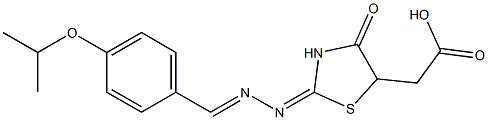 {2-[(4-isopropoxybenzylidene)hydrazono]-4-oxo-1,3-thiazolidin-5-yl}acetic acid 구조식 이미지