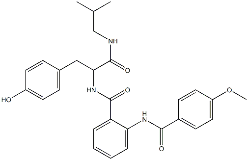 N-[1-(4-hydroxybenzyl)-2-(isobutylamino)-2-oxoethyl]-2-[(4-methoxybenzoyl)amino]benzamide 구조식 이미지