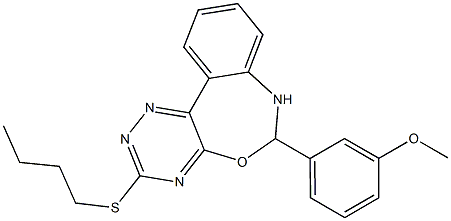 3-(butylsulfanyl)-6-(3-methoxyphenyl)-6,7-dihydro[1,2,4]triazino[5,6-d][3,1]benzoxazepine Structure