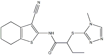 N-(3-cyano-4,5,6,7-tetrahydro-1-benzothien-2-yl)-2-[(4-methyl-4H-1,2,4-triazol-3-yl)sulfanyl]butanamide Structure