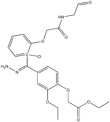 ethyl {4-[2-({[(2-chlorophenoxy)acetyl]amino}acetyl)carbohydrazonoyl]-2-ethoxyphenoxy}acetate 구조식 이미지