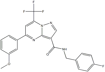 N-[(4-fluorophenyl)methyl]-5-[3-(methyloxy)phenyl]-7-(trifluoromethyl)pyrazolo[1,5-a]pyrimidine-3-carboxamide 구조식 이미지