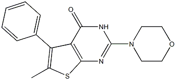 6-methyl-2-(4-morpholinyl)-5-phenylthieno[2,3-d]pyrimidin-4(3H)-one 구조식 이미지