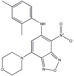 5-(2,4-dimethylanilino)-4-nitro-7-(4-morpholinyl)-2,1,3-benzoxadiazole 구조식 이미지