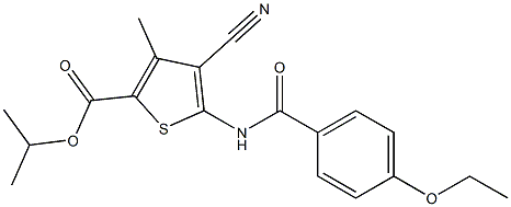 isopropyl 4-cyano-5-[(4-ethoxybenzoyl)amino]-3-methyl-2-thiophenecarboxylate Structure