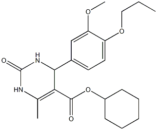 cyclohexyl 4-(3-methoxy-4-propoxyphenyl)-6-methyl-2-oxo-1,2,3,4-tetrahydro-5-pyrimidinecarboxylate Structure