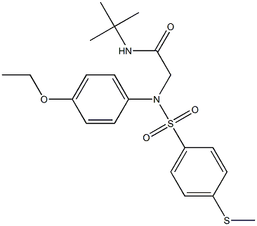 N-(tert-butyl)-2-(4-ethoxy{[4-(methylsulfanyl)phenyl]sulfonyl}anilino)acetamide 구조식 이미지