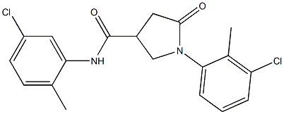 1-(3-chloro-2-methylphenyl)-N-(5-chloro-2-methylphenyl)-5-oxo-3-pyrrolidinecarboxamide Structure