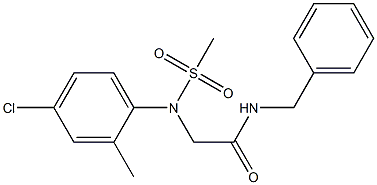 N-benzyl-2-[4-chloro-2-methyl(methylsulfonyl)anilino]acetamide 구조식 이미지