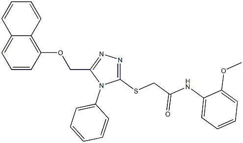 N-(2-methoxyphenyl)-2-({5-[(1-naphthyloxy)methyl]-4-phenyl-4H-1,2,4-triazol-3-yl}sulfanyl)acetamide Structure