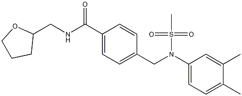 4-{[3,4-dimethyl(methylsulfonyl)anilino]methyl}-N-(tetrahydro-2-furanylmethyl)benzamide Structure