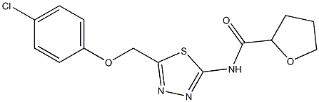 N-{5-[(4-chlorophenoxy)methyl]-1,3,4-thiadiazol-2-yl}tetrahydro-2-furancarboxamide 구조식 이미지