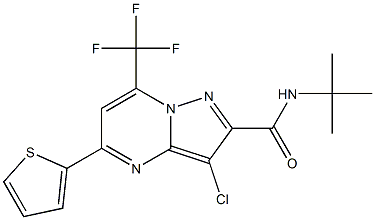 N-(tert-butyl)-3-chloro-5-(2-thienyl)-7-(trifluoromethyl)pyrazolo[1,5-a]pyrimidine-2-carboxamide Structure