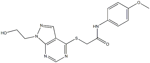 2-{[1-(2-hydroxyethyl)-1H-pyrazolo[3,4-d]pyrimidin-4-yl]sulfanyl}-N-(4-methoxyphenyl)acetamide Structure