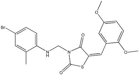 3-[(4-bromo-2-methylanilino)methyl]-5-(2,5-dimethoxybenzylidene)-1,3-thiazolidine-2,4-dione 구조식 이미지