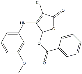 4-chloro-3-(3-methoxyanilino)-5-oxo-2,5-dihydro-2-furanyl benzoate Structure