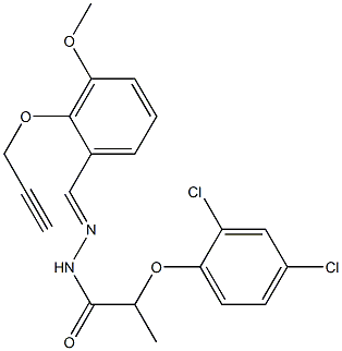 2-(2,4-dichlorophenoxy)-N'-[3-methoxy-2-(2-propynyloxy)benzylidene]propanohydrazide 구조식 이미지