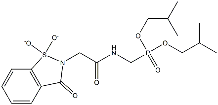 diisobutyl {[(1,1-dioxido-3-oxo-1,2-benzisothiazol-2(3H)-yl)acetyl]amino}methylphosphonate 구조식 이미지