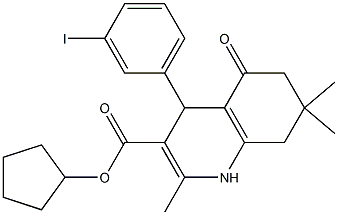 cyclopentyl 4-(3-iodophenyl)-2,7,7-trimethyl-5-oxo-1,4,5,6,7,8-hexahydro-3-quinolinecarboxylate 구조식 이미지