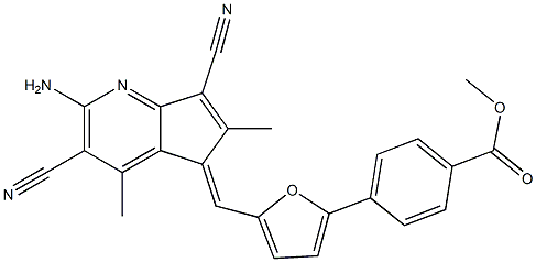 methyl 4-{5-[(2-amino-3,7-dicyano-4,6-dimethyl-5H-cyclopenta[b]pyridin-5-ylidene)methyl]-2-furyl}benzoate Structure