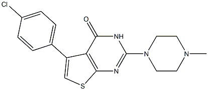 5-(4-chlorophenyl)-2-(4-methyl-1-piperazinyl)thieno[2,3-d]pyrimidin-4(3H)-one Structure