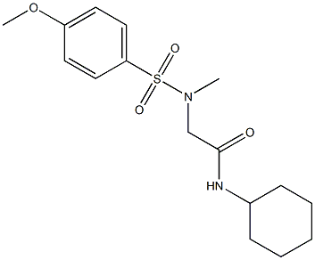 N-cyclohexyl-2-[[(4-methoxyphenyl)sulfonyl](methyl)amino]acetamide 구조식 이미지