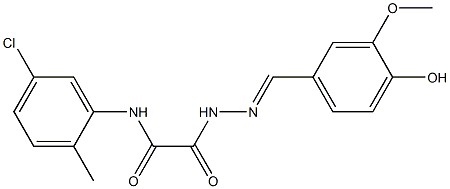 N-(5-chloro-2-methylphenyl)-2-[2-(4-hydroxy-3-methoxybenzylidene)hydrazino]-2-oxoacetamide 구조식 이미지